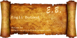 Engli Botond névjegykártya